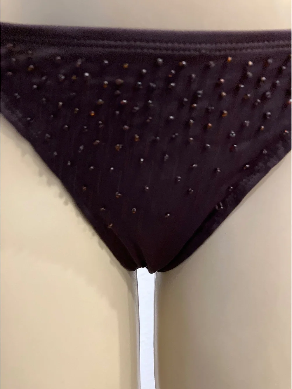 NWT H&M Brown Beaded Triangle String Bikini Set - Adjustable